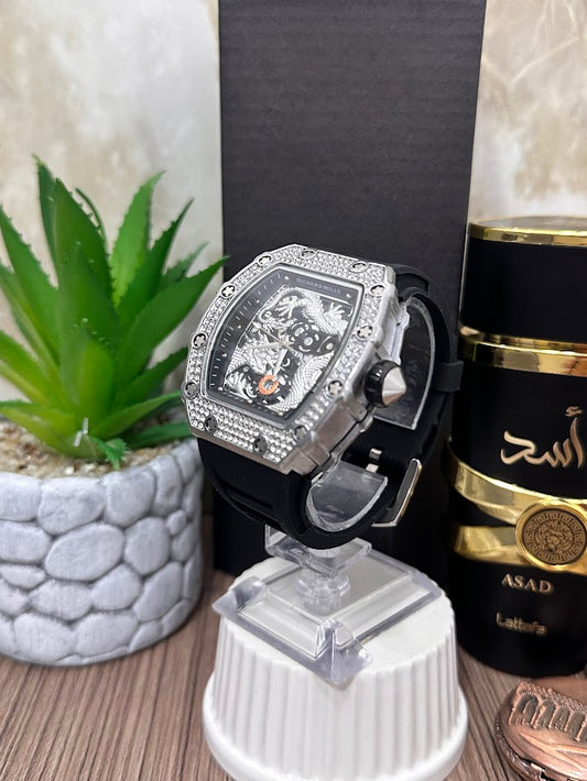 Richard Mille Diamantado Plateado