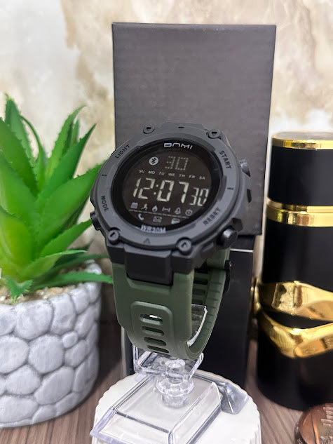 Reloj Digital Negro Manilla Silicona Verde