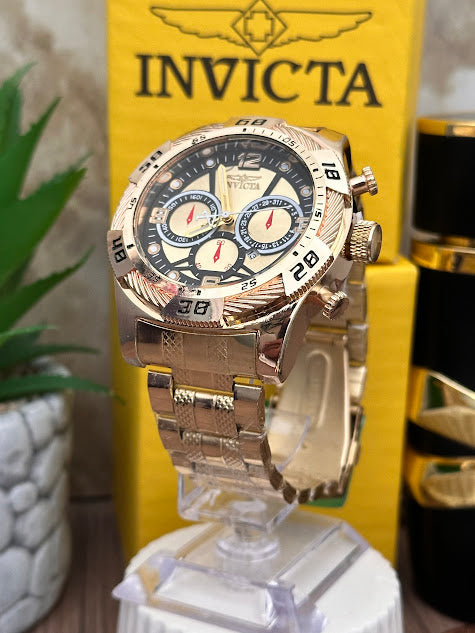 INVICTA DORADO ESFERA DORADA CALENDARIO