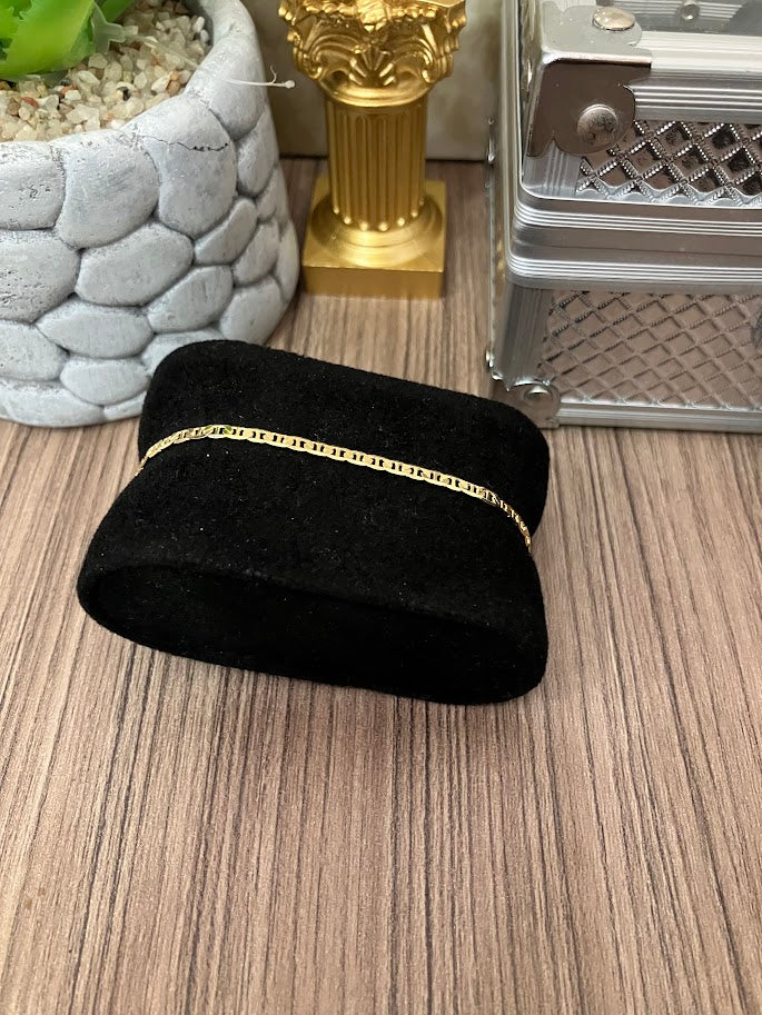 PULSERA ESCALERA PLANA ORO LAMINADO