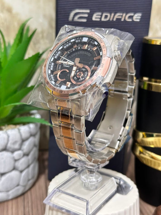 CASIO EDIFICE ORIGINAL BICOLOR ESFERA NEGRA