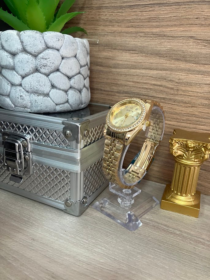 RELOJ DAMA ROLEX DORADO DETALLES EN PIEDRA