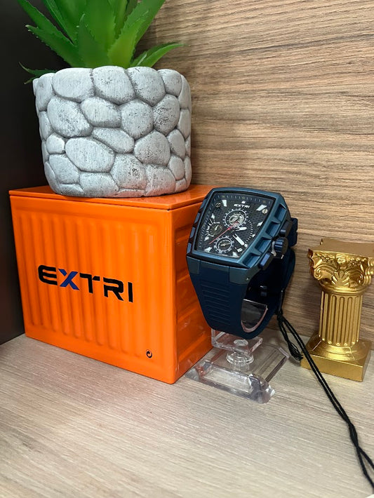 RELOJ CABALLERO EXTRI CAJA AZUL MANILLA EN SILICONA AZUL
