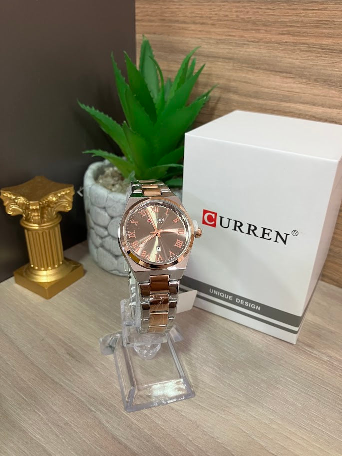 RELOJ CURREN DAMA BICOLOR CON DETALLES ORO ROSA ROSA