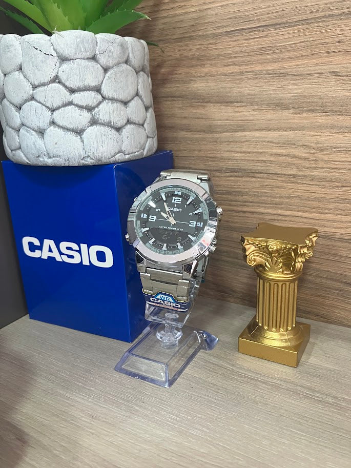 RELOJ CASIO CABALLERO DOBLE HORA NEGRO