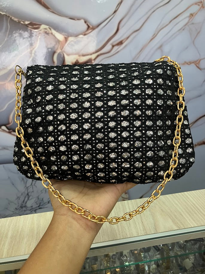 BOLSO DAMA NEGRO BRILLANTES