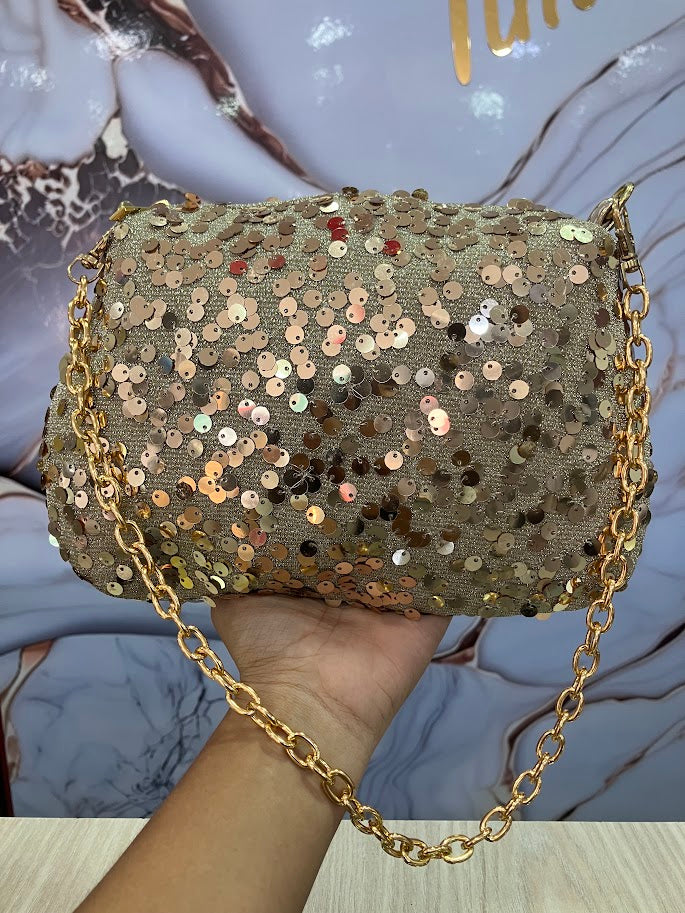 BOLSO DAMA LENTEJUELAS DORADO