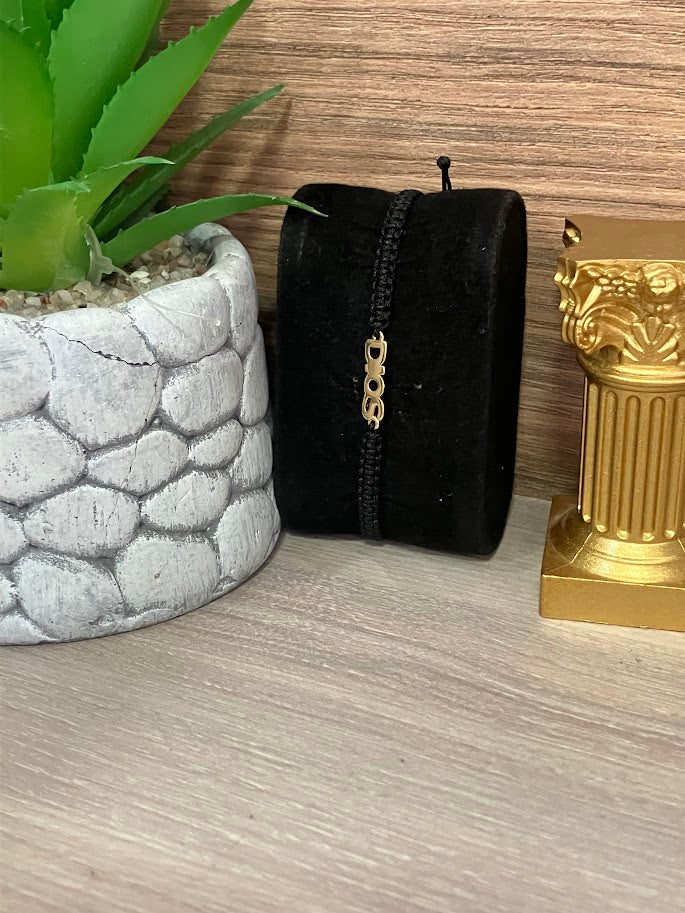 PULSO ORO LAMINADO DIOS NEGRO