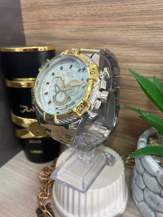RELOJ INVICTA CABALLERO BICOLOR TALCO BLANCO