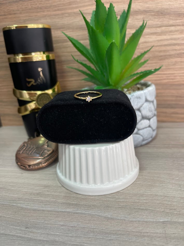 ANILLO SOLITARIO DELGADO ORO LAMINADO