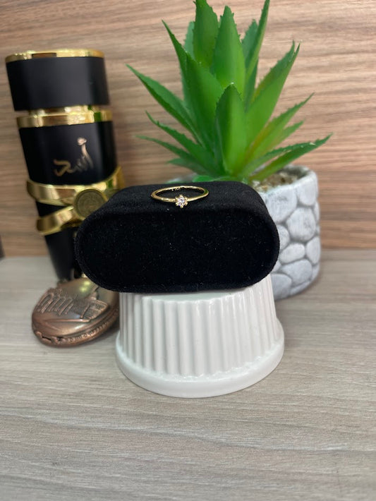 ANILLO SOLITARIO DELGADO ORO LAMINADO