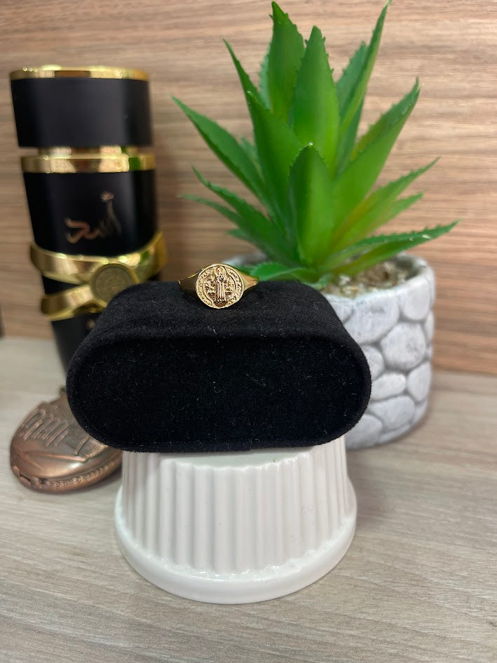 ANILLO SAN BENITO LISO ORO LAMINADO