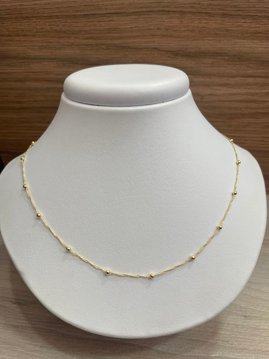 CADENA SINGAPUR BOLITA ORO LAMINADO