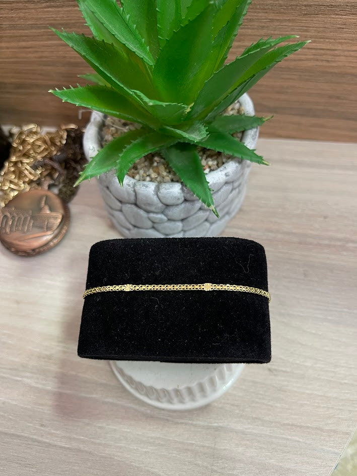 PULSERA CHINA BARRITA 2.7MM 18CM ORO LAMINADO
