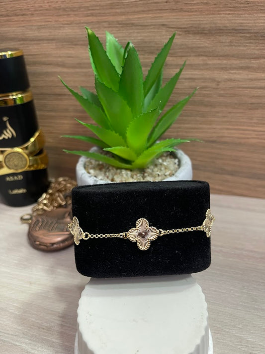 PULSERA TREBOL X3 12MM ORO LAMINADO