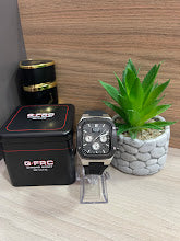 RELOJ G FRC PLATEADO ESFERA NEGRA ARO NEGRO MANILLA CILICONA NEGRA