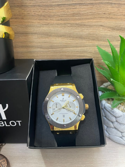 RELOJ HUBLOT NEGRO Y DORADO