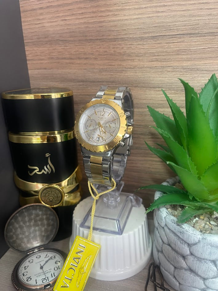 RELOJ INVICTA DAMA BICOLOR CON CALENDARIO