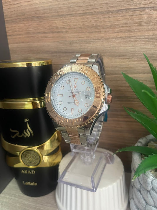 RELOJ ROLEX PLATEADO Y ORO ROSA
