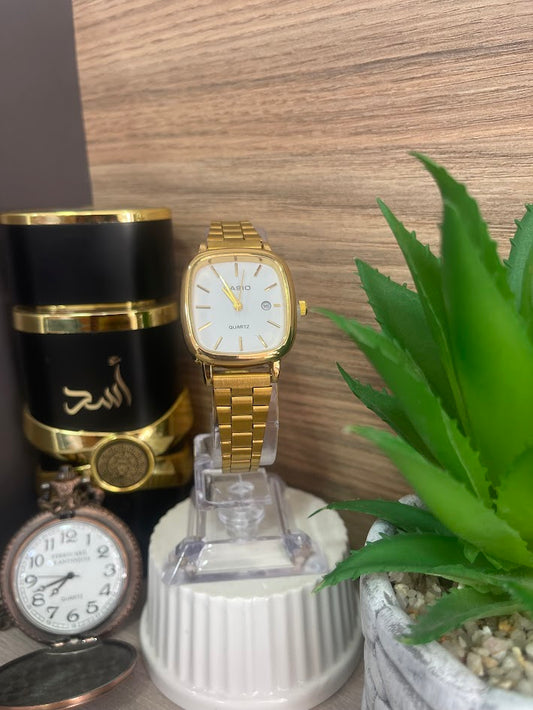 RELOJ CASIO DORADO TALCO BLANCO