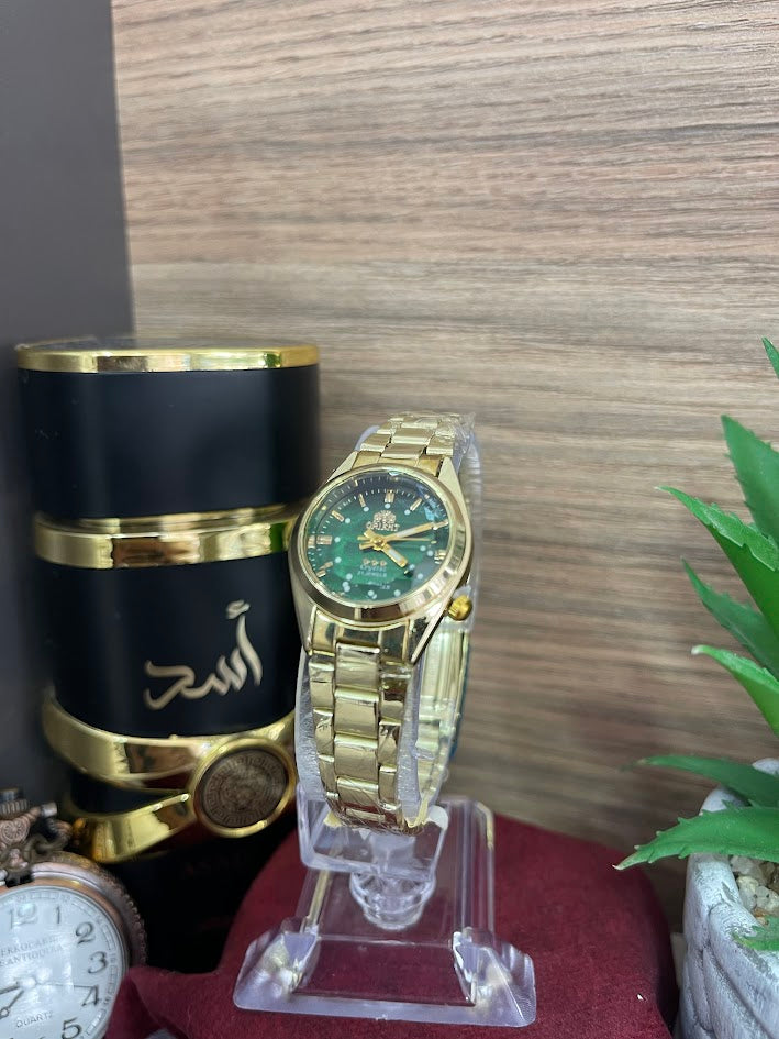 RELOJ ORIENT DAMA DORADO Y VERDE