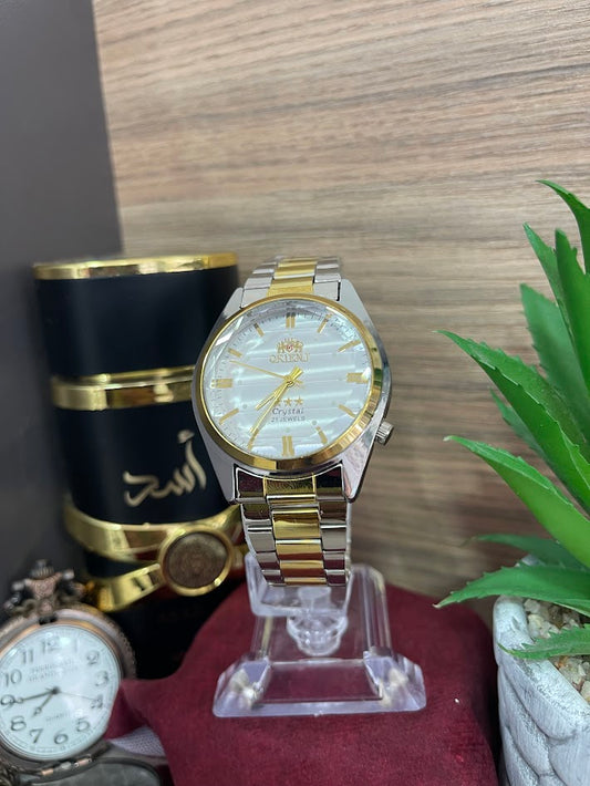 RELOJ ORIENT BICOLOR Y PLATEADO