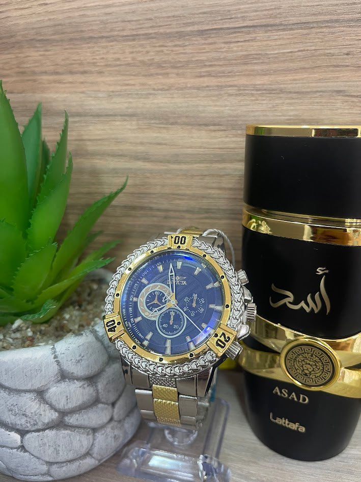 RELOJ INVICTA BICOLOR Y AZUL