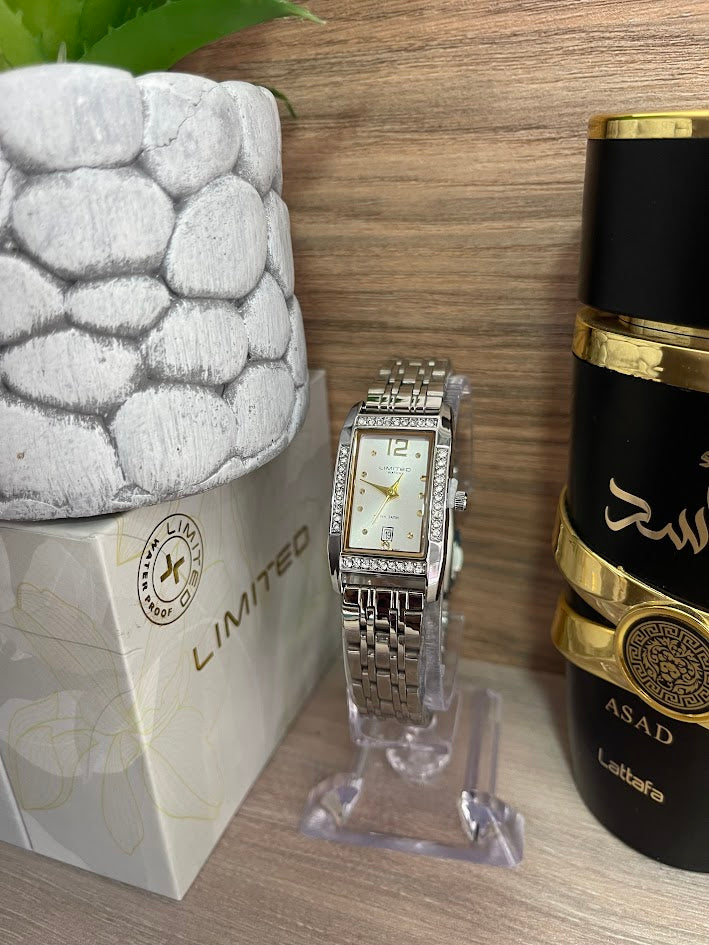 RELOJ LIMITED DAMA PLATEADO RECTANGULAR