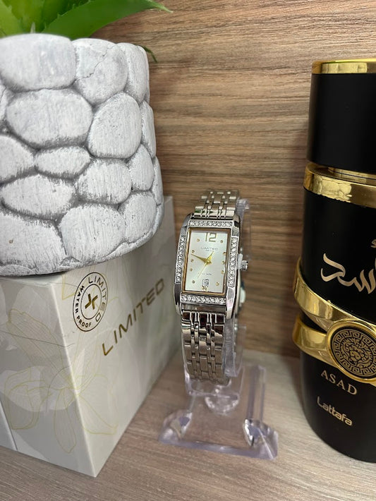 RELOJ LIMITED DAMA PLATEADO RECTANGULAR