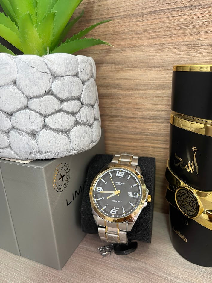 RELOJ LIMITED CABALLERO BICOLOR TALCO NEGRO