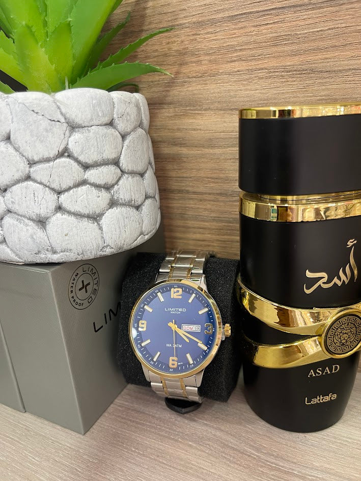 RELOJ LIMITED CABALLERO BICOLOR ESFERA AZUL