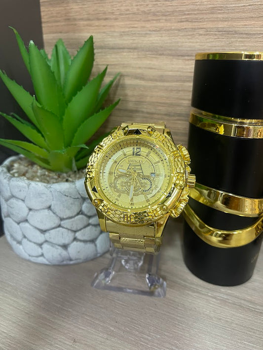 RELOJ INVICTA CABALLERO DORADO