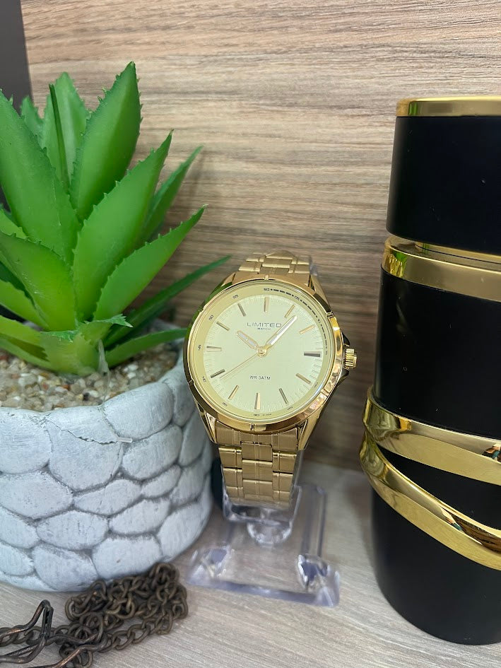 RELOJ LIMITED TODO DORADO REDONDO