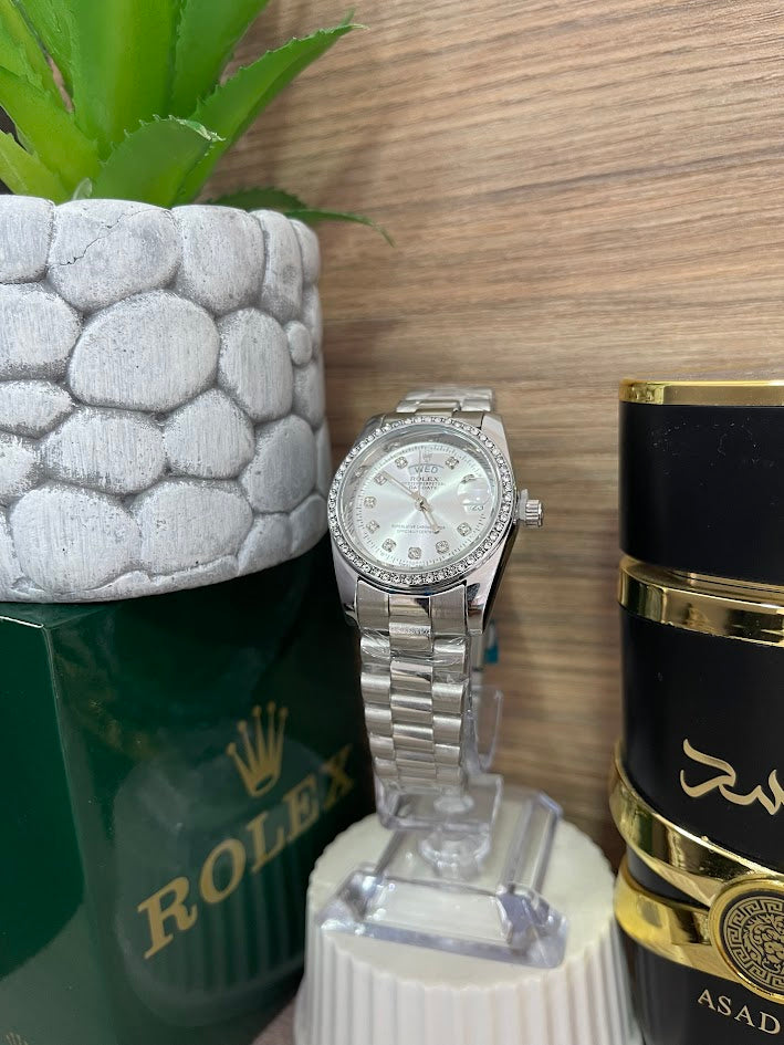 RELOJ ROLEX PLATEADO DAMA