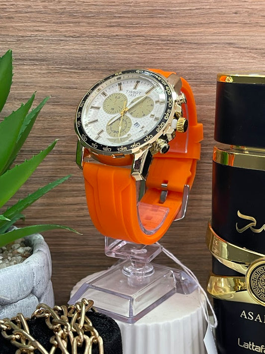 RELOJ TISSOT DORADO NARANJA