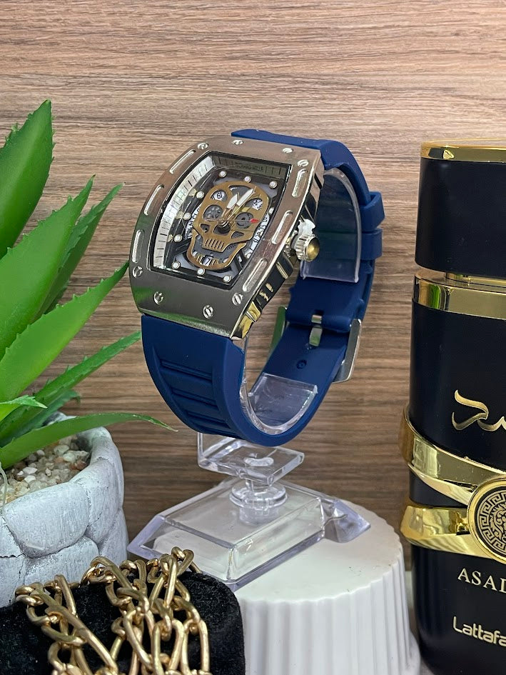 RELOJ RICHARD MILLER PLATEADO Y AZUL