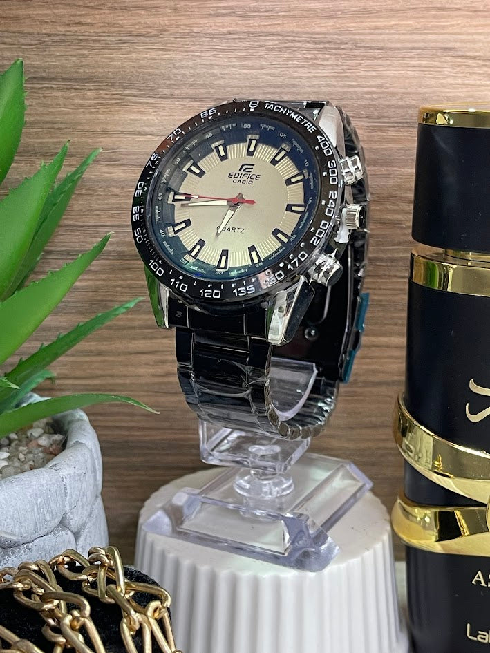 RELOJ CASIO EDIFICE NEGRO FONDO BEIS