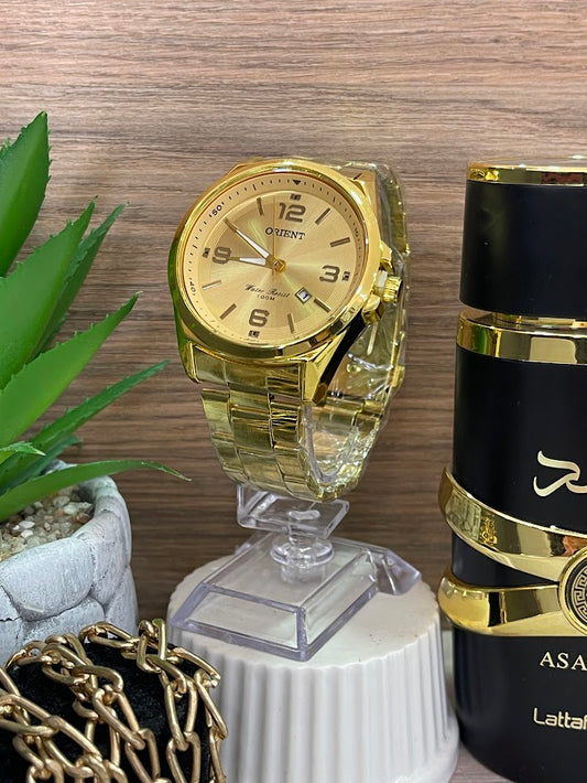 RELOJ ORIENTE CABALLERO DORADO