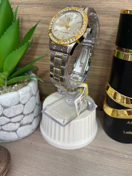 RELOJ QYQ DAMA BICOLOR