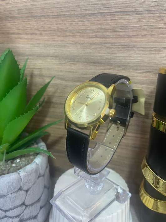 RELOJ QYQ MANILLA CUERO