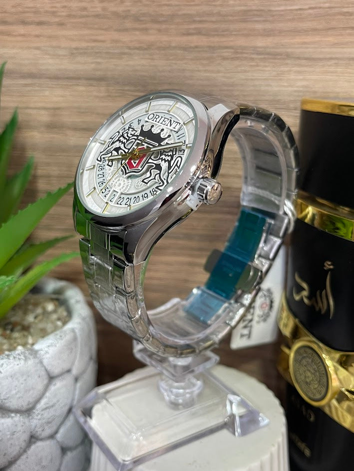 RELOJ PLATEADO ORIENT CABALLERO