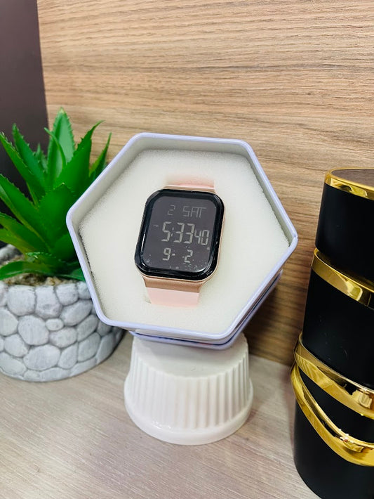 RELOJ DIRAY ROSADO Y NEGRO
