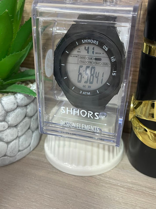 RELOJ DIGITAL CONTRA AGUA NEGRO
