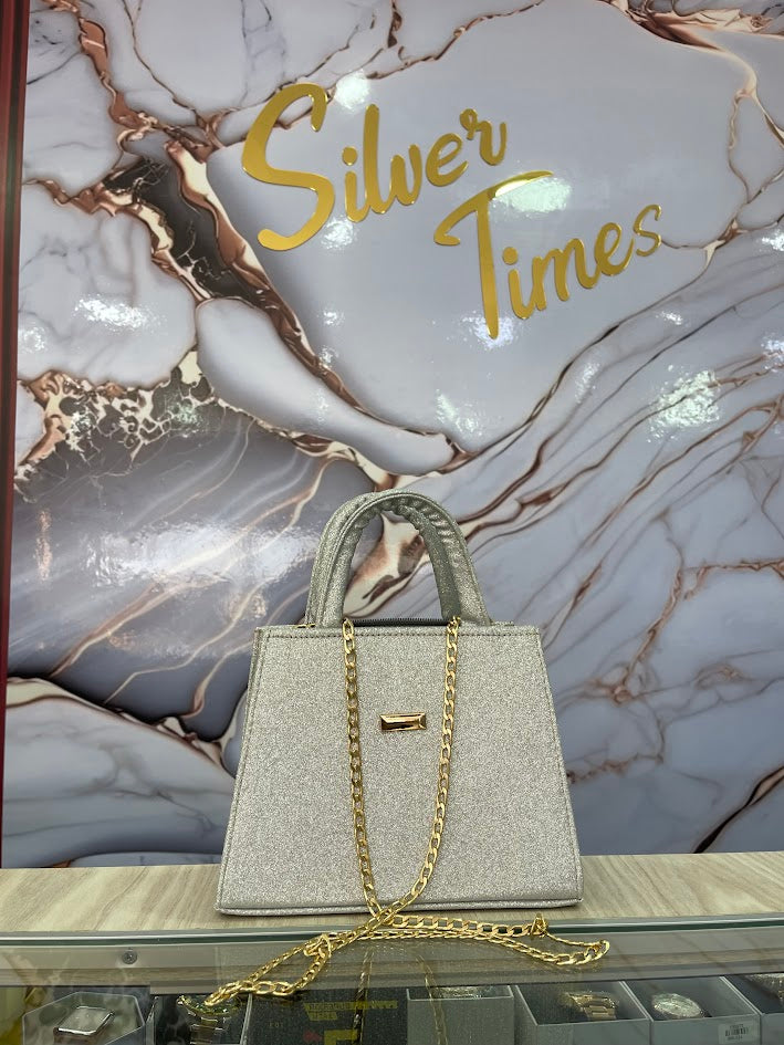 BOLSO DAMA PLATEADO ESCARCHADO