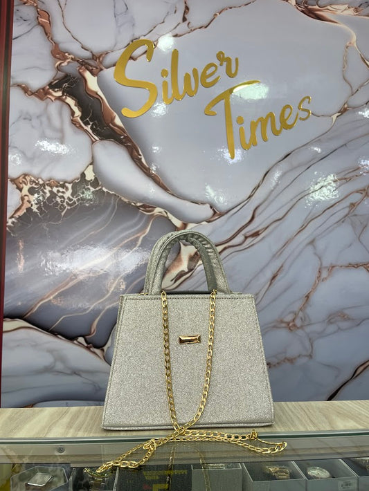 BOLSO DAMA PLATEADO ESCARCHADO