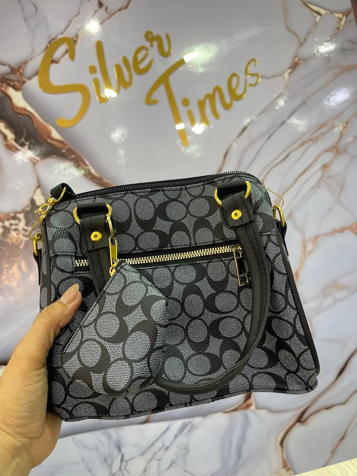 BOLSO DAMA GRIS Y NEGRO