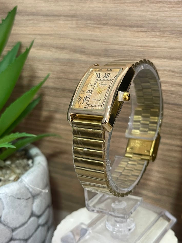 RELOJ DORADO DAMA RECTANGULAR