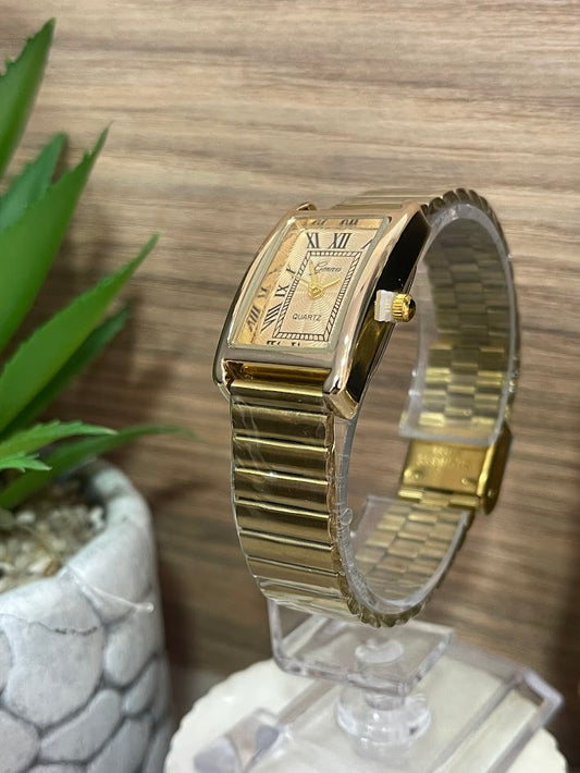 RELOJ DORADO DAMA RECTANGULAR