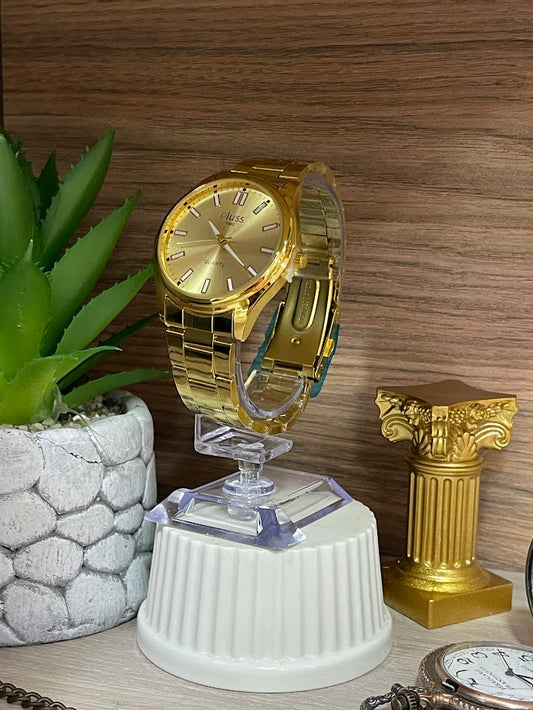 RELOJ PLUSS TODO DORADO