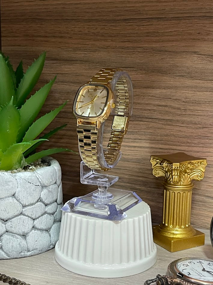 RELOJ OMSAN DAMA CUADRADO DORADO